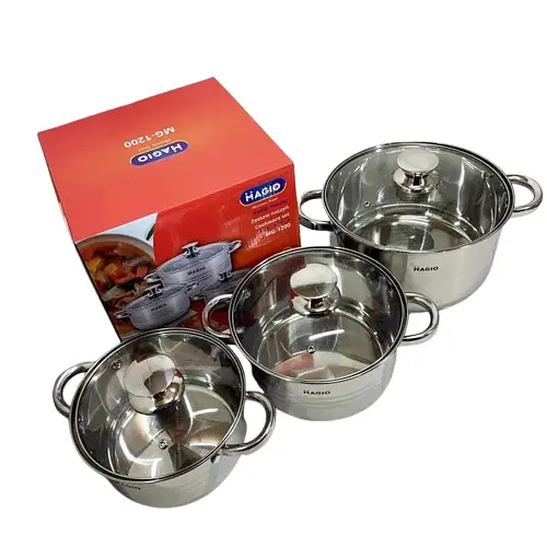 Набор кухонной посуды Magio MG-1200 с нержавеющей стали 2,6 л 3,6 л 6,1 л - фото 3
