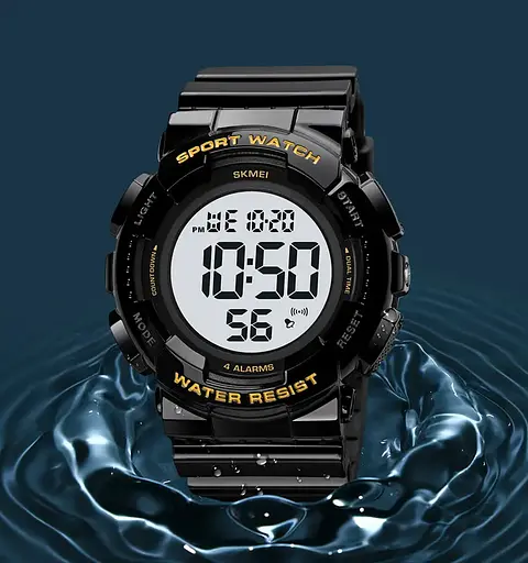 Чоловічий наручний спортивний годинник Skmei 2081 Чорний з золотом /Білий - фото 8
