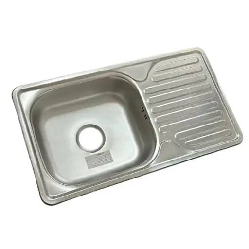 Мойка кухонная Kraft 7642 D Decor с сушилкой 760x420x180x0,8 мм Нержавеющая сталь 30412 - фото 1