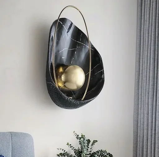 Настенный светильник- ракушка с имитацией мрамора Line F Арт. W1834 BK - фото 2