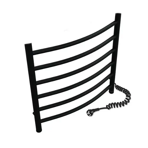 Рушникосушка електрична Heizung EG 6/55 660x450 мм права з терморегулятором Чорний 30412 - фото 1