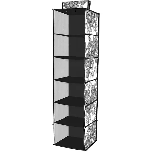 Органайзер Idea Home Anthracite Flowers NP-121 28x28x112 см (NP-121 ткан. 6ком. подвес. Anthracite Flowers) - фото 1