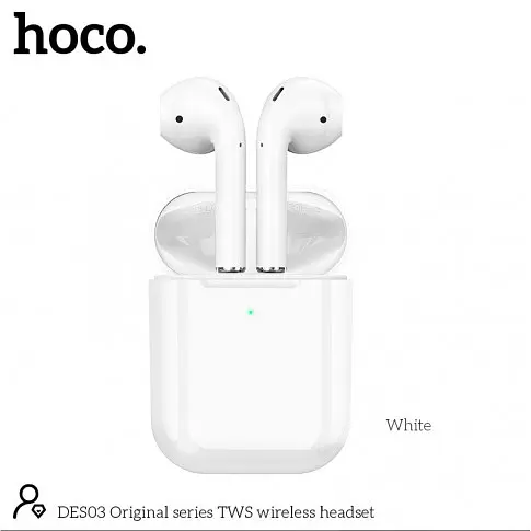 Навушники Hoco DES03 Air wireless headset TWS White - фото 3