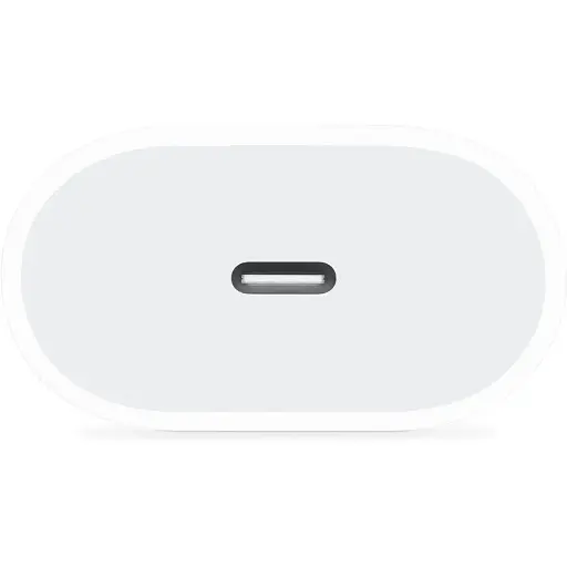 Мережевий зарядний пристрій для Apple iPhone 12 20 W USB-C білий без логотипа - фото 1