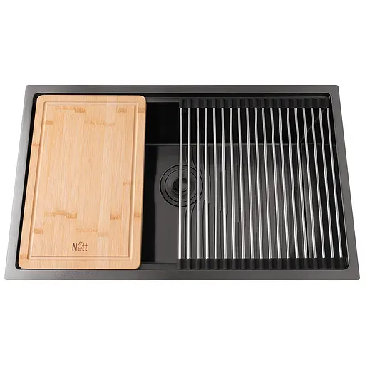 Комплект черной мойки и смеситель из нержавеющей стали NB-7042, Черный - фото 2