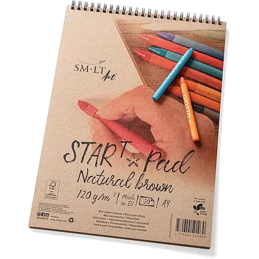 Альбом для эскизов на спирали SM-LT Art STAR T (Kraft) А4 125г/м2 20л коричневый цвет - фото 2