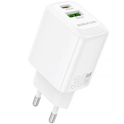 МЗП Borofone BN29 Fuente PD30W+QC3.0 (1USB-A/1C) White