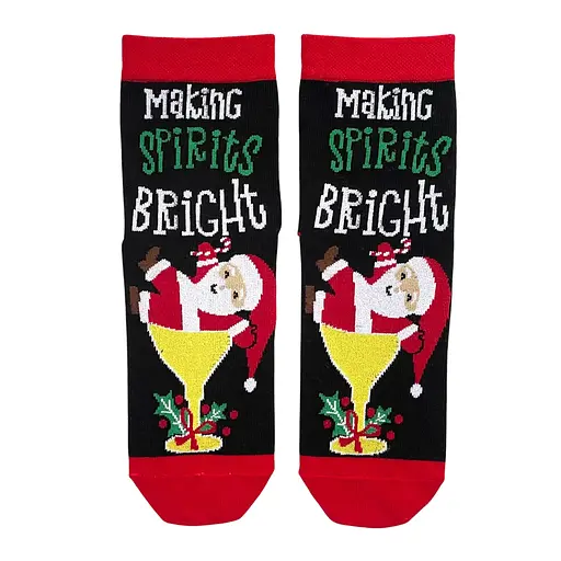 Новорічні шкарпетки з індійської бавовни "Making spirits Bright" 213103 - фото 1