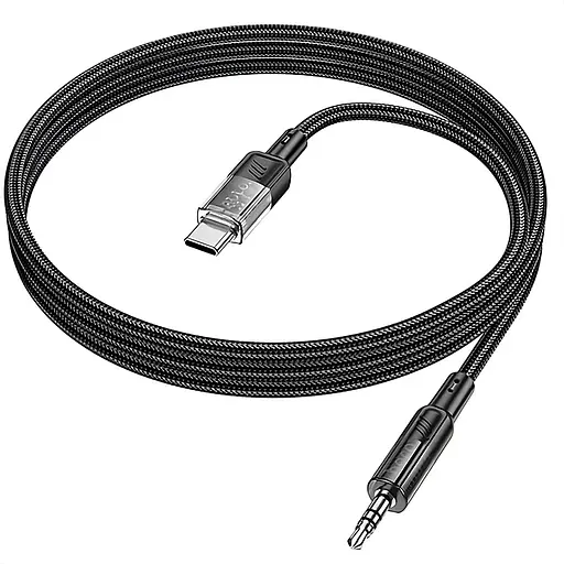 Аудіоадаптер Hoco UPA27 USB Type-C 3.5 мм перехідник для навушників чорний - фото 3