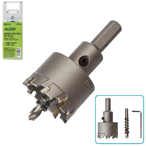 Свердло корончате Alloid Building Tools твердосплавне по металу 38 мм (TS-10038) - фото 2