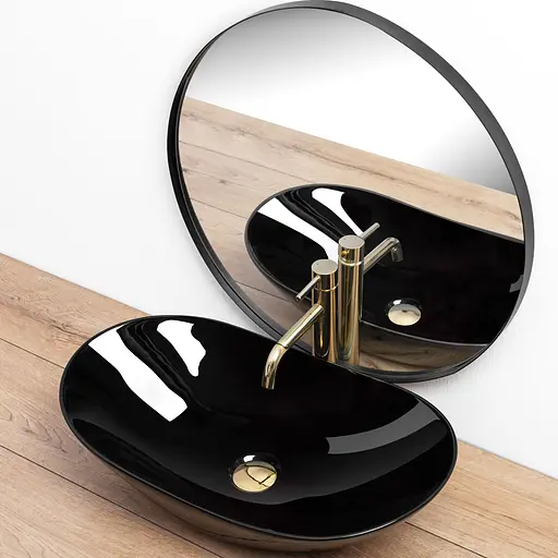 Умивальник Rea Royal 60 black накладний чорний REA-U0445, Чорний - фото 2