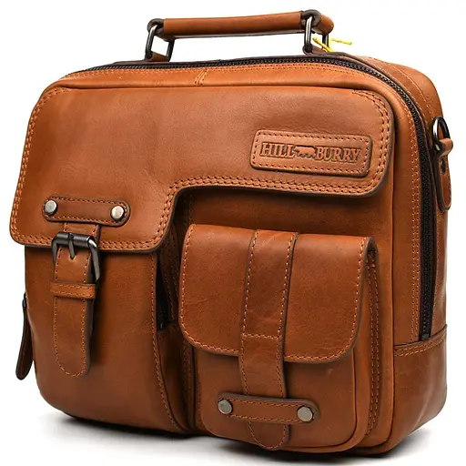 Чоловіча шкіряна сумка Hill&Burry 27х23х7 см sum0026068 - фото 4