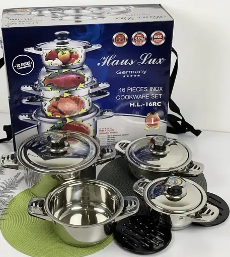 Набір каструль з кришками Haus Lux HL-16RC 16 предметів - фото 6