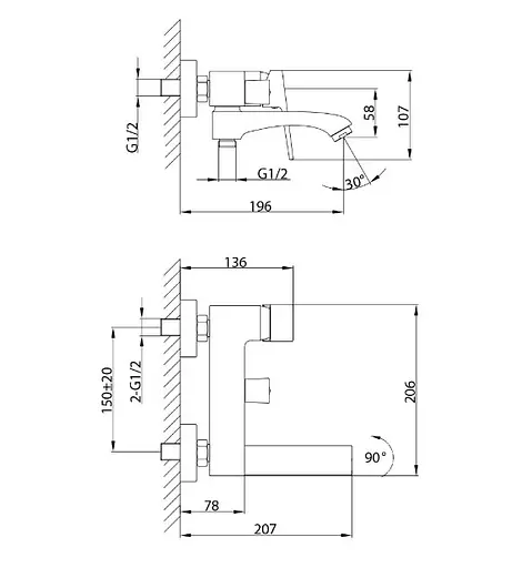 Змішувач для ванни Frap F3276-9 - фото 5