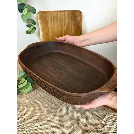 Деко для запікання керамічне (глиняне) різьблене Колосок - фото 3