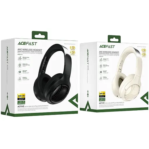 Гарнітура Acefast H5 ANC, Bluetooth, Milky white - фото 3