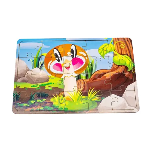 Дитячий дерев'яний пазл Білий грибочок PuzzleOK Арт-10024, 20 елементів - фото 1