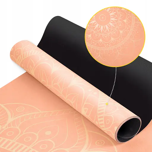 Коврик (мат) спортивный 4FIZJO замша 183 x 61 x 0.15 см для йоги и фитнеса Orange (P-5905973404402) - фото 6