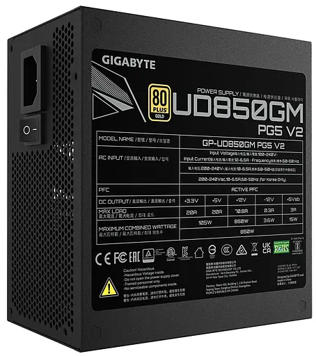 Блок живлення Gigabyte GP-UD850GM PG5 V2 850W 80+ Gold ATX 3.1 (GP-UD850GM PG5 V2) - фото 2