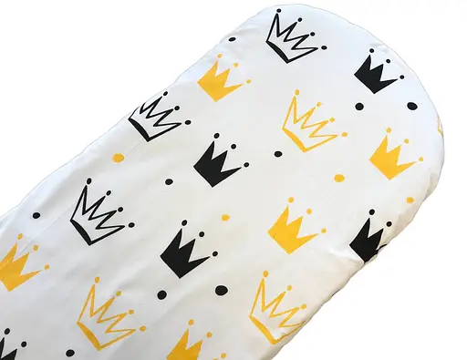 Простынь хлопковая Moontime в коляску "Короны желтые" - фото 1