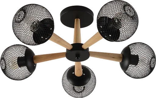 Люстра декоративная v xa1565b-5 bk+древесина - фото 2