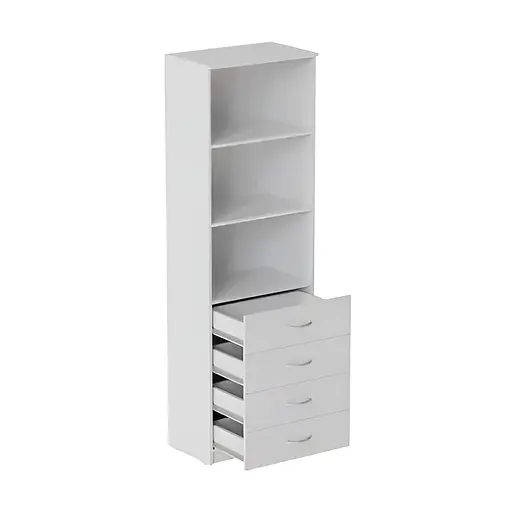 Шкаф Анжело Ferrum-decor на 3 полки с 4 ящиками 1900x600x380 ДСП Белый 16 мм (FRD-104983)