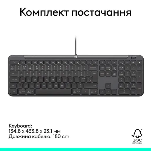 Клавіатура Logitech Signature Slim K620 Wired Keyboard for Business Graphite (920-013333) - фото 2