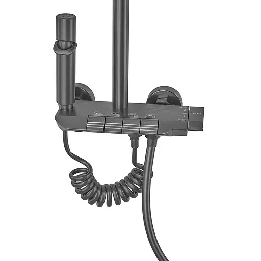 Душевая система Armata BCS-009-J graphite с кнопочным переключателем 4 режима CH6509, Графит - фото 3