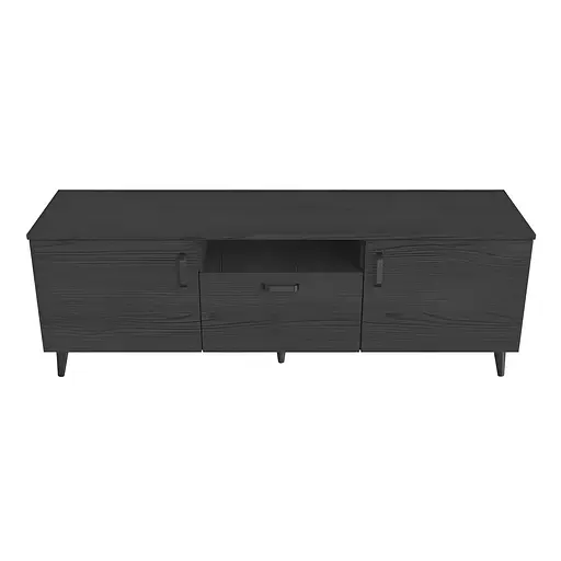 Тумба Лестер на конусних ніжках Ferrum-decor 48x139x38 Чорний метал ДСП Сосна Кембра 16 мм (FRD-106802)