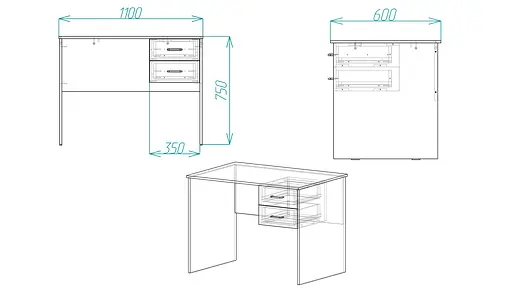 Стіл комп'ютерний Вінсент Ferrum-decor 750x1100x600 ДСП Дуб Сонома Трюфель 16 мм (FRD-104792) - фото 5