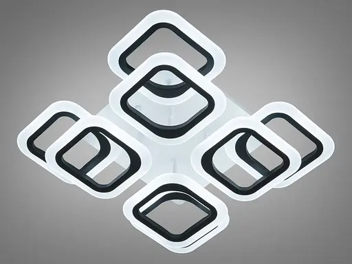 Потолочная LED люстра с пультом, димером, 120W, черная - фото 2