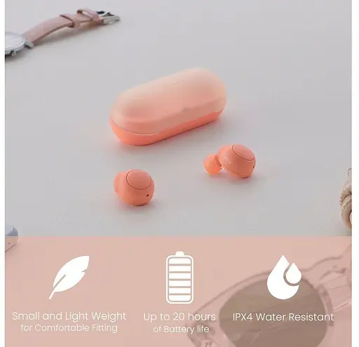 Наушники беспроводные Sony WF-C500 стереогарнитура в кейсе (WFC500D.CE7) оранжевые - фото 6