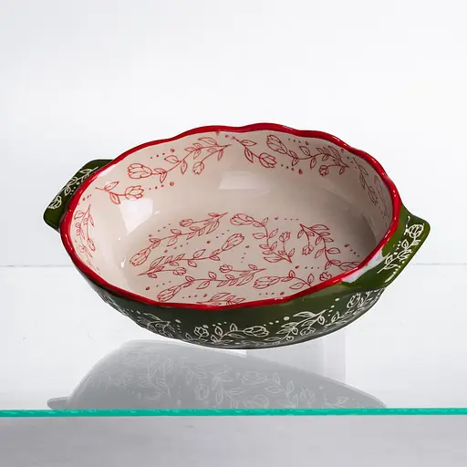 Форма для запекания Vintage 25×15×5 (см) овальная форма для выпекания в духовке с ручками Зеленый Yiwu HM05-01 - фото 4