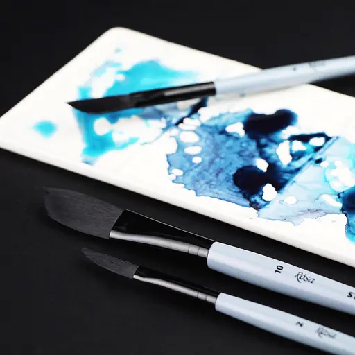 Пензель синтетика саблевидна плоска даггер STREAM 143 коротка ручка Rosa - фото 4