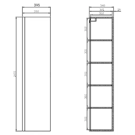 Пенал підвісний Cersanit Moduo 40 см білий S929-020, Білий - фото 2