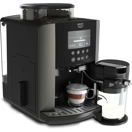 Автоматический экстрактор KRUPS Arabica Latte EA819E10, 1.7 л 1450 Вт 15 бар антрацит - фото 1