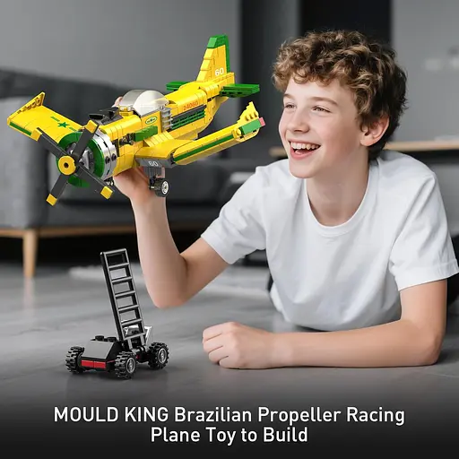 Конструктор літак Mould King  Brazilian Propeller Racing Aircraft бразильський пропелерний гоночний авіація 562 деталі - фото 7