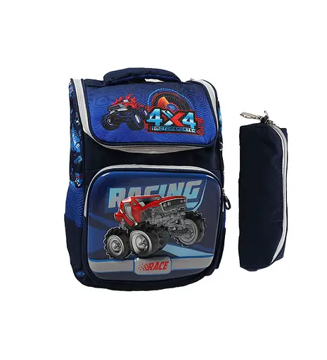 Рюкзак з пеналом C 72902, розмір 25х16х44 см, 1 відділення, 3 кишені, на блискавці, пластикові вставки, в пакеті (6900067729026) Монстр трак Вид 1 - фото 1
