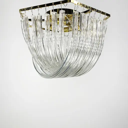 Стельова люстра Newport із закрученими скляними трубками у золотому каркасі Line.F Діаметр 50см - фото 3