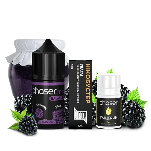 Набор компонентов для самозамеса солевой заправки CHASER Mix BALANCE NEW 30 мл Ежевика Джем, 0-50 мг (17807)