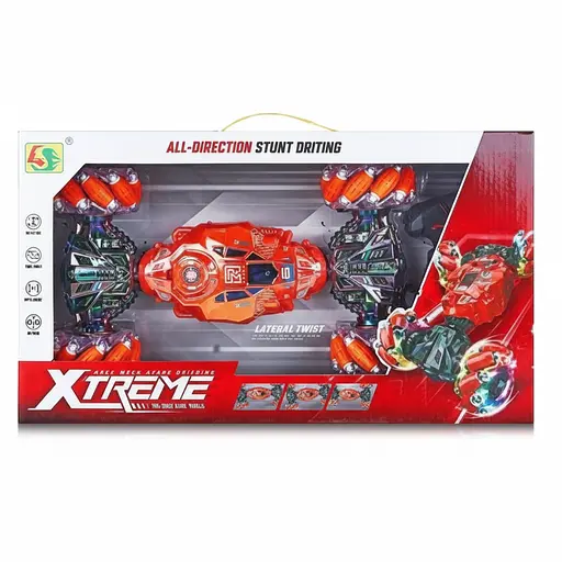 Радіокерована трюкова машина-перевертень 955-233, акумулятор 3.7V, пульт + сенсорний браслет, оберт 360°, червона - фото 2