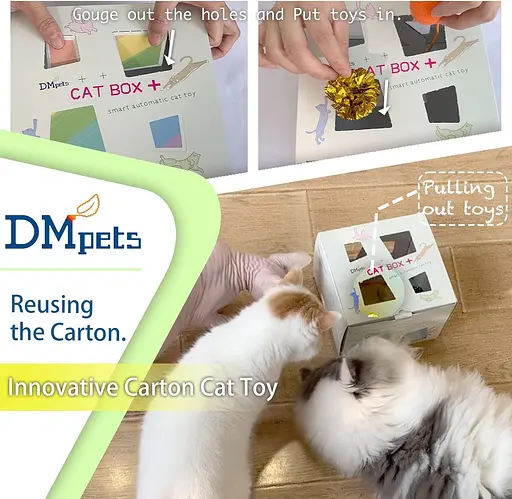 DMpets Интерактивные игрушки для кошек Автоматическая лента с пером мышей Pop Out Hide в 12 отверстиях для домашних кошек 2022 - фото 5