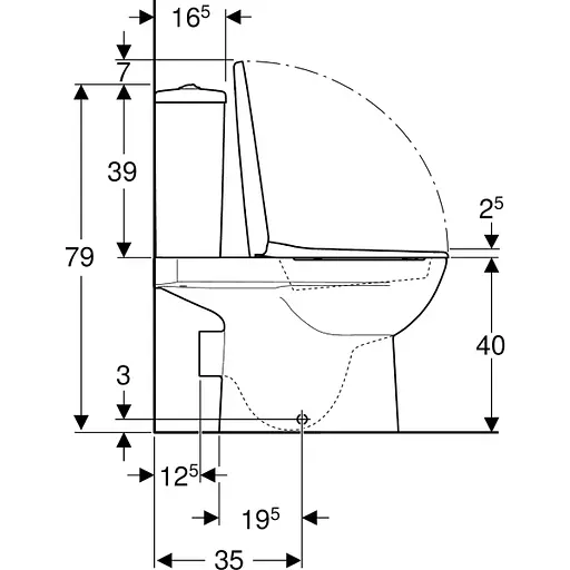Унитаз-компакт Geberit Selnova Rimfree 501.753.00.1 с сидением Soft Close, Белый - фото 3