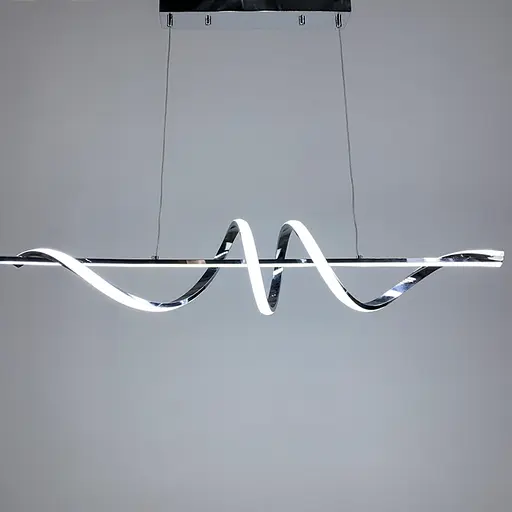 Видовжена люстра Wave у срібному корпусі в 2-х розмірах Line.F Довжина 100 см - фото 4