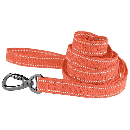 Поводок для собак Barksi Сotton с карабином на замке 200x2.5 см оранжевый - фото 1