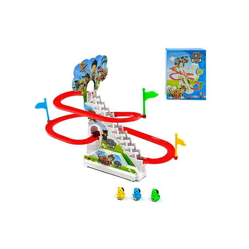 Трек Щенячий патруль, автоматический подъемник, звуки, мелодия, подсветка, 3 машинки, 1112J