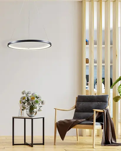 Подвесной светильник, люстра Goldlux 329158 Lea 1 Led 1x20W 4000K 2600Lm IP20 Черный - фото 2