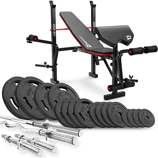 Набір Hop-Sport Strong 106кг з лавкою HS-1055