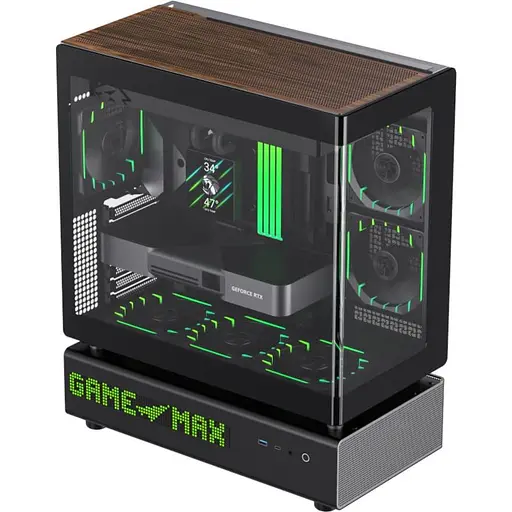 Корпус GameMax N90 из закаленного стекла без блока питания, черный (N90 BG) - фото 3