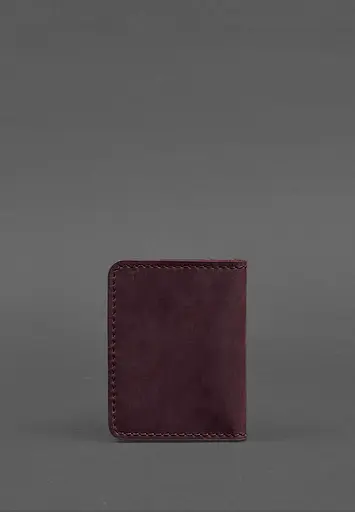 Кожаная обложка для ID-паспорта и водительского заседания 4.0 бордовая Crazy Horse - фото 4